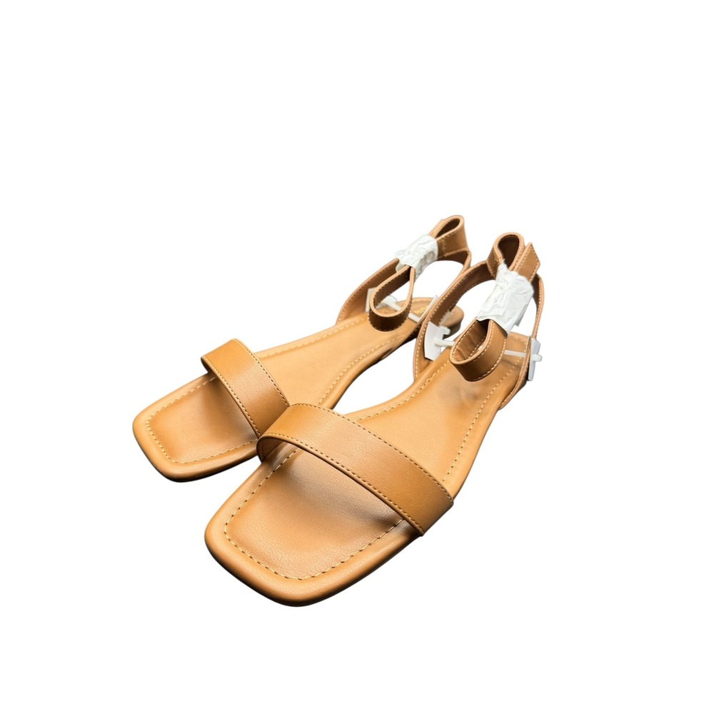 Sun Stone Womens Sandals Ankle Strap Square Toe Casual Brown Size 10‎ New